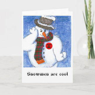 De sneeuwmannen zijn koel feestdagen kaart
