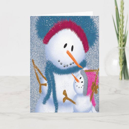 De Sneeuwmoeders en Sneeuwmeisje Feestdagen Kaart (Voorkant)