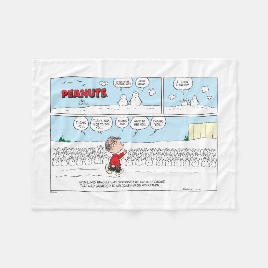 De sneeuwpoppen verwelkomen Linus Fleece Deken (Voorkant (Horizontaal))
