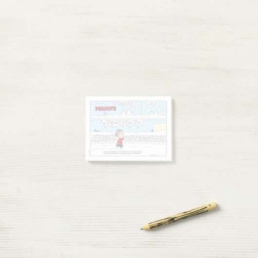 De sneeuwpoppen verwelkomen Linus Post-it® Notes (Op bureau)