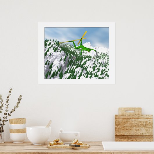 De sneeuwskier poster (Keuken)