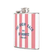 De Sneeuwstrand Roze Cabana Stripe Bachelorette Heupfles (Links)