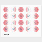 De Sneeuwstrand Roze Cabana Stripe Bachelorette Ronde Sticker (Vel)