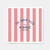 De Sneeuwstrand Roze Cabana Stripe Bachelorette Servet (Voorkant)