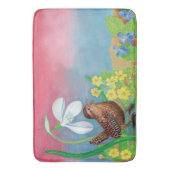 De sneeuwval en de kruivogel roepen de lente op badmat (Voorkant Verticaal)