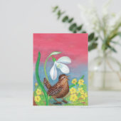 De sneeuwval en de kruivogel roepen de lente op briefkaart (Staand voorkant)