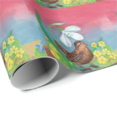 De sneeuwval en de kruivogel roepen de lente op cadeaupapier (Rol Hoek)