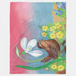 De sneeuwval en de kruivogel roepen de lente op fleece deken