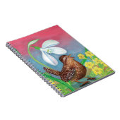 De sneeuwval en de kruivogel roepen de lente op notitieboek (Rechterzijde)