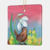 De sneeuwval en de lentillustratie van de weiden keramisch ornament (Links)