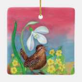 De sneeuwval en de lentillustratie van de weiden keramisch ornament (Achterkant)