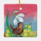 De sneeuwval en de lentillustratie van de weiden keramisch ornament (Voorkant)