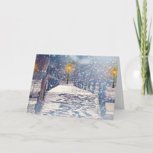 De Sneeuwval van Kerstmis Feestdagen Kaart (Voorkant)