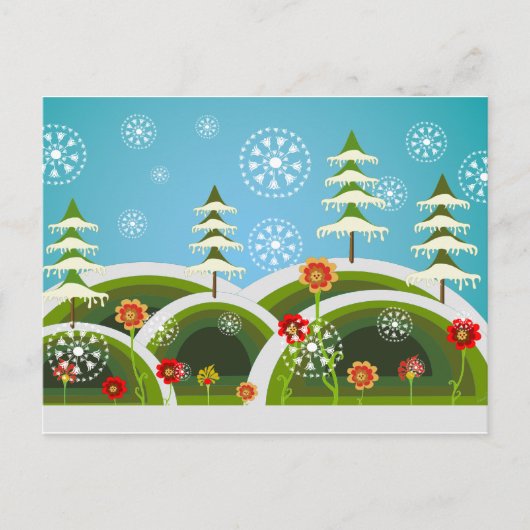 De Sneeuwval van Kerstmis Feestdagenkaart (Voorkant)