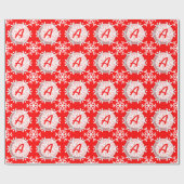 De Sneeuwvlok van het monogram Cadeaupapier (Vlak)