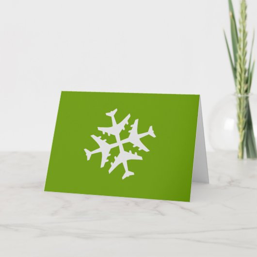 De Sneeuwvlok van het vliegtuig Feestdagen Kaart (Voorkant)