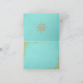 De Sneeuwvlokken Aqua van Kerstmis & Goud Feestdagen Kaart (Binnen)