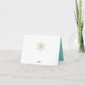 De Sneeuwvlokken Aqua van Kerstmis & Goud Feestdagen Kaart (Achterkant)