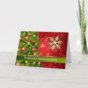 De sneeuwvlokken het Duits van de kerstboom Feestdagen Kaart