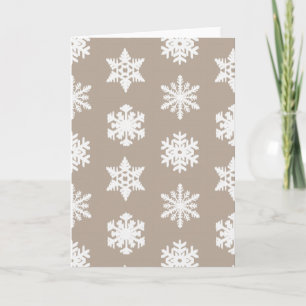 De Sneeuwvlokken van Ikat - tan Taupe en wit Feestdagen Kaart