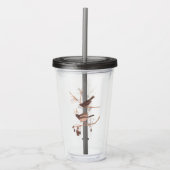 De sneeuwvogels van Audubon op de winterboomtak Acryl Drinkbeker (Voorkant)