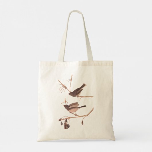 De sneeuwvogels van Audubon op de winterboomtak Tote Bag (Achterkant)