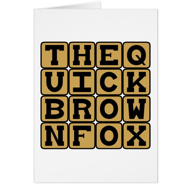 De Snelbruine Vos, Pangram Onderwerp (Voorkant)