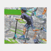 De snelheidsmeter - Stunt Scooter Fleece Blanket (Voorkant (Horizontaal))
