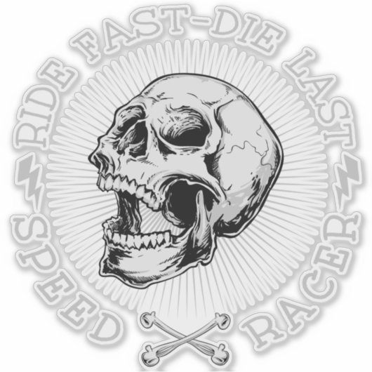 De snelle die laatste Botten van de schedelsnelhei Sticker (Voorkant)