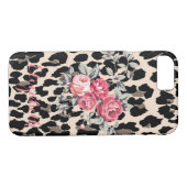 De snelle Moderne Bloemen op Leopard druk-geperson Case-Mate iPhone Case (Achterkant (Horizontaal))