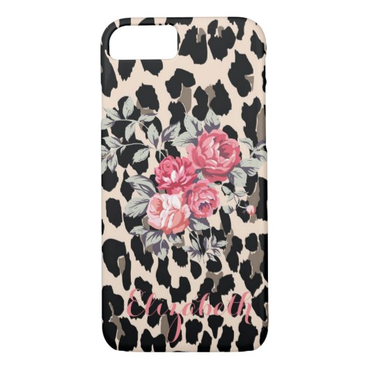 De snelle Moderne Bloemen op Leopard druk-geperson Case-Mate iPhone Case (Achterkant)
