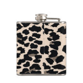 De snelle Moderne Bloemen op Leopard druk-geperson Heupfles (Achterkant)