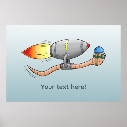 De snelle raketrit van de regenworm poster (Voorkant)