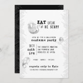 De snelle Waterverf Ghost eet Drink is eng Hallowe Kaart (Voorkant / Achterkant)