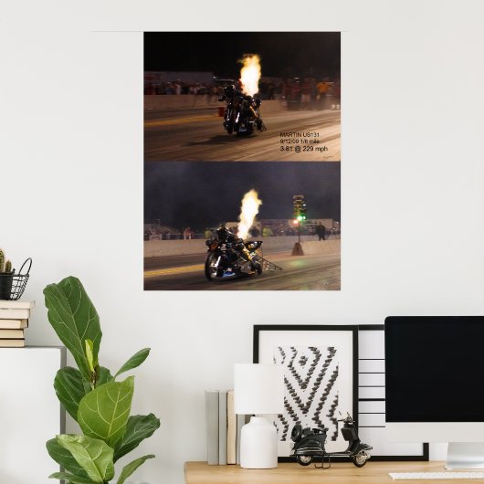 "DE SNELSTE DRAGSBAK OP DE PLANET" 250,97 MPH POSTER (Thuiskantoor)