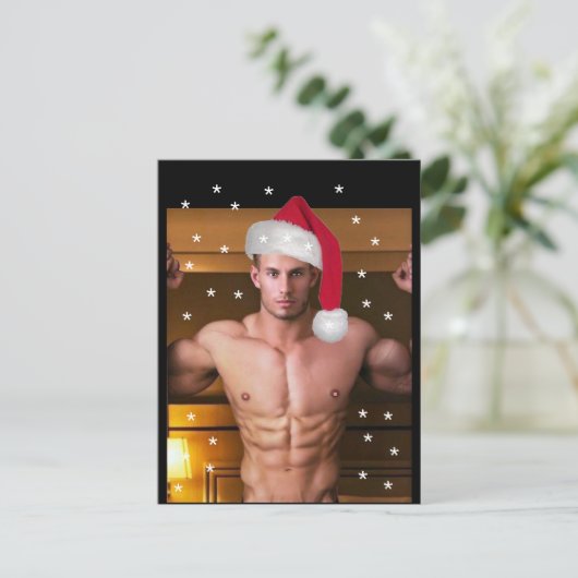 De snelste Hunks op de planeet! Kerstkerstman Briefkaart (Staand voorkant)