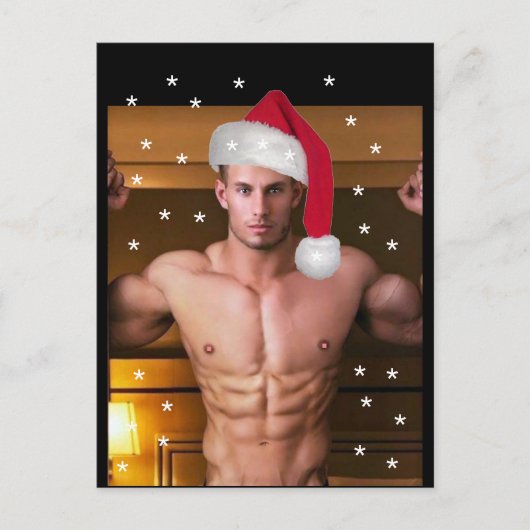 De snelste Hunks op de planeet! Kerstkerstman Briefkaart (Voorkant)
