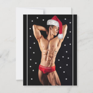 De snelste Hunks op de planeet! Kerstkerstman Briefkaart