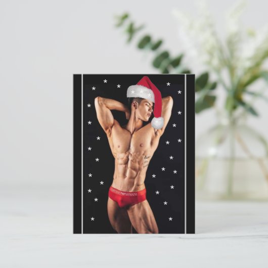 De snelste Hunks op de planeet! Kerstkerstman Briefkaart (Staand voorkant)