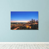 De snelweg I-5 in het centrum van Seattle bij sche Canvas Afdruk (Insitu (Houten vloer))