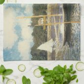 De snelwegbrug bij Argenteuil door Claude Monet Theedoek (Gevouwen)