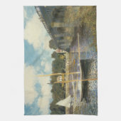 De snelwegbrug bij Argenteuil door Claude Monet Theedoek (Verticaal)