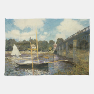 De snelwegbrug bij Argenteuil van Claude Monet Theedoek