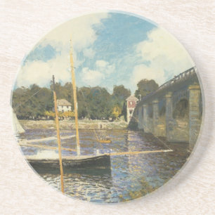 De snelwegbrug bij Argenteuil van Claude Monet Zandsteen Onderzetter
