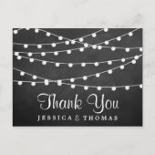 De snoer kerstverlichting op schoolbord trouwcolle briefkaart (Voorkant)