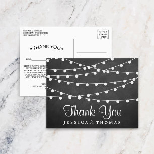 De snoer kerstverlichting op schoolbord trouwcolle briefkaart