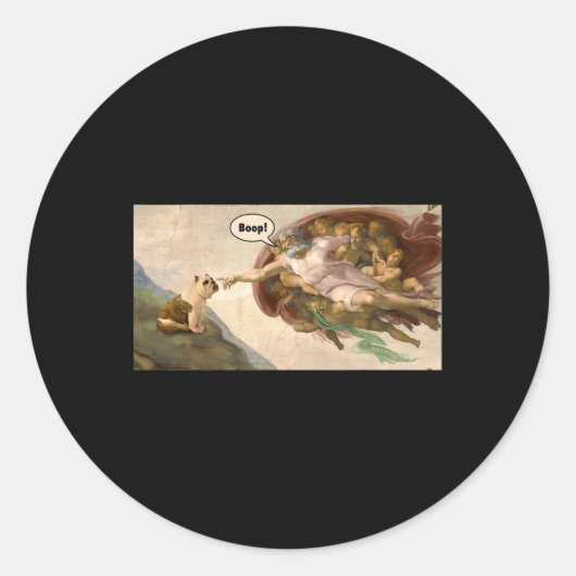 De snoot van een Engelse bulldog hond plezier hond Ronde Sticker (Voorkant)