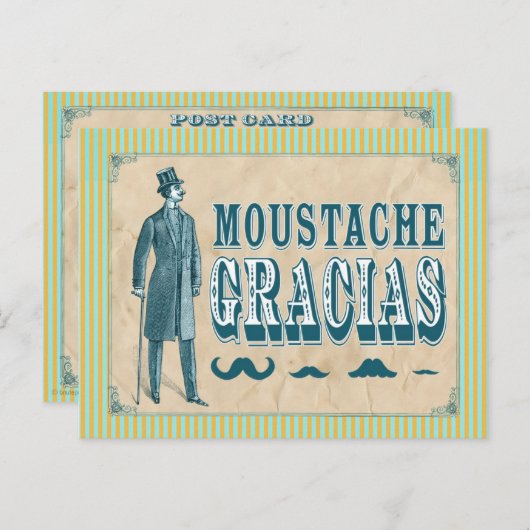 De snor dankt u Briefkaart (Voorkant / Achterkant)