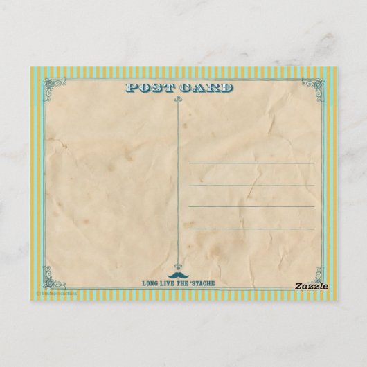 De snor dankt u Briefkaart (Achterkant)