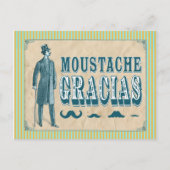 De snor dankt u Briefkaart (Voorkant)